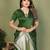 Mehendi Green Color Hand Dyed With Zari Woven Satin Silk Saree