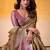 bronze & lavender solid tissue linen saree with zari border