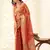 rust red woven banarasi tissue silk blend saree