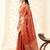 rust red woven banarasi tissue silk blend saree