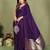 Pruple Color Hand Dyed With Zari Woven Satin Silk Saree