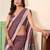 Women mauve purple woven design linen saree with silver zari