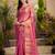 magenta pink woven tissue silk blend saree with mandala motifs