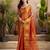 rust orange woven tissue silk blend saree with mandala motifs