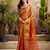 rust orange woven tissue silk blend saree with mandala motifs