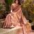 peach & gold woven tissue silk blend saree with mandala motifs