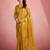 mustard yellow woven tissue silk blend saree with mandala motifs