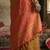 Orange-coloured & red woven design cotton blend saree