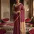 wine color cotton solid saree with blouse