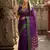 The peacock hue: violet soft silk blend saree with contrast green zari border