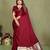 Maroon Color Hand Dyed With Zari Woven Satin Silk Saree