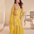 yellow silk shimmer embroidery palazzo suit