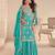sky blue silk shimmer embroidery palazzo suit