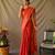 Red plain silk blend patola-saris saree with blouse