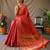 Red plain silk blend patola-saris saree with blouse