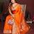 Orange Color Zari Woven With Hand Dyed Satin Silk Saree
