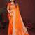 Orange Color Zari Woven With Hand Dyed Satin Silk Saree