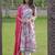 Off white rayon printed anarkali suit