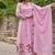 Rose pink color chanderi silk embroidered anarkali suit