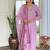 Lavender color rayon sttiched kurta set