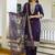 Viscose chanderi embroidered suit in purple