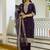 Viscose chanderi embroidered suit in purple