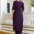 Viscose chanderi embroidered suit in purple