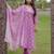 Lavender rayon embroidered kurta set