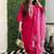 Dark pink color viscose chanderi embroidered sttiched kurta set