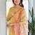 Yellow color rayon sttiched kurta set