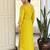 Yellow color rayon sttiched kurta set