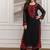 Georgette embroidered sttiched kurta set in black