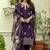 Purple viscose chanderi embroidered kurta set