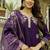 Purple viscose chanderi embroidered kurta set