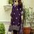 Purple viscose chanderi embroidered kurta set