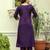 Purple viscose chanderi embroidered kurta set