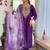 Purple color rayon sttiched kurta set