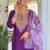 Purple color rayon sttiched kurta set