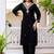 Black viscose chanderi embroidered kurta set