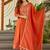 Orange color vichitra silk anarkali readymade set