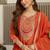 Orange color vichitra silk anarkali readymade set