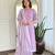 Lavender color rayon readymade  kurta set