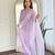 Lavender color rayon readymade  kurta set