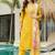 Yellow color viscose embroidered straight suit