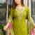 Mehendi green color viscose embroidered straight suit