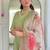 Pista green color rayon embroidered sttiched kurta set