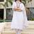White viscose embroidered sttiched kurta set