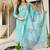 Sky blue color viscose embroidered sttiched kurta set