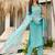 Sky blue color viscose embroidered sttiched kurta set