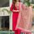 Rani pink color rayon embroidered kurta set